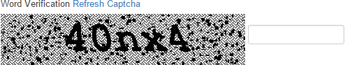 Image: Example of Captcha on form