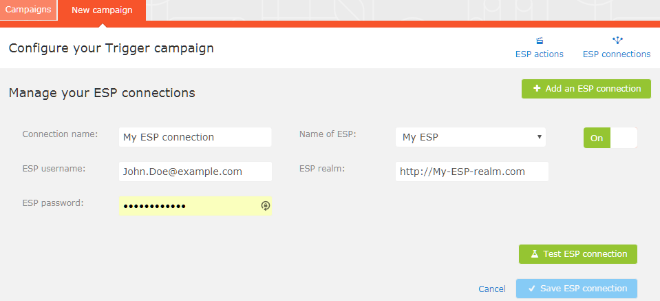 Image: Manage your ESP connections