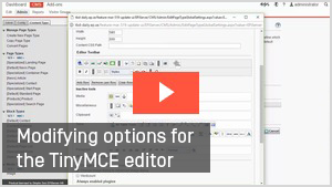 Optionen im TinyMCE-Editor hinzufügen